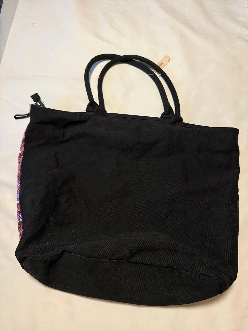 Victoria's Secret Pink Silver Sequin Stripe Tote Bag Y2K Glam nwt